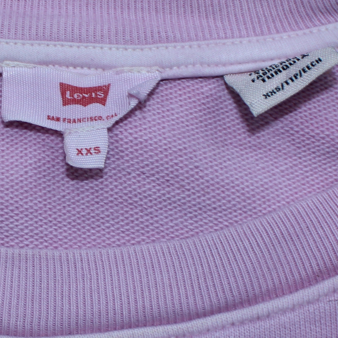 Levi's Womens Pink XXS Crew Neck Pullover Sweatshirt