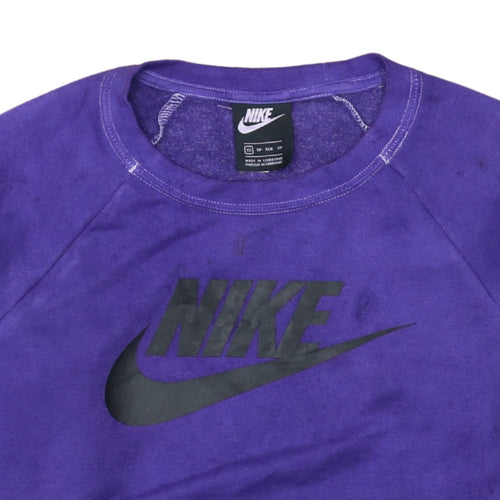 Nike Women's Purple Crew Neck Logo Pullover Sweatshirt XS