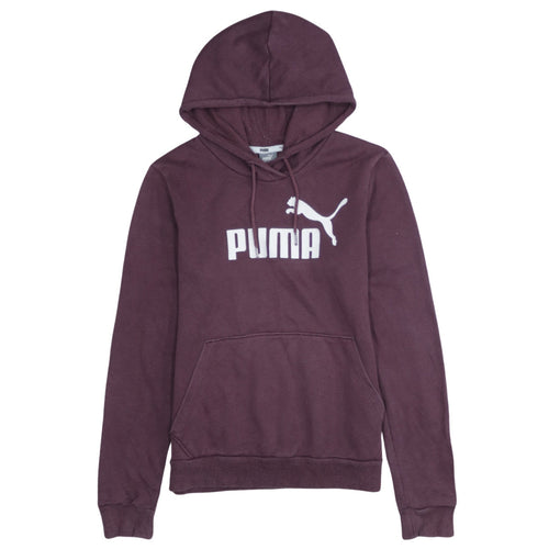 Puma Women's Burgundy Pullover Hoodie Size 10 Logo Cotton Blend