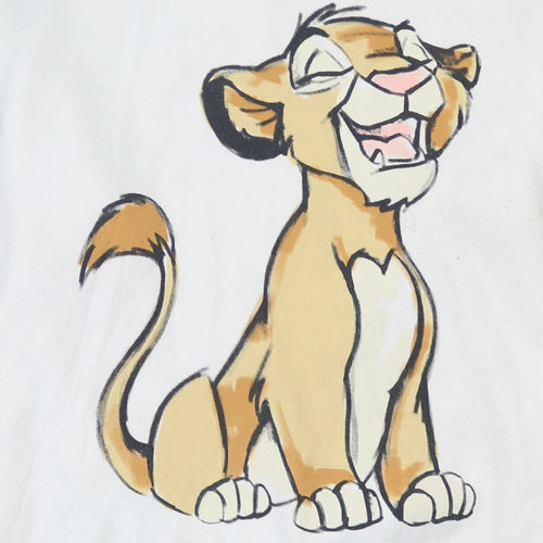Disney Women's White 2XS Pullover Hoodie The Lion King Simba Graphic