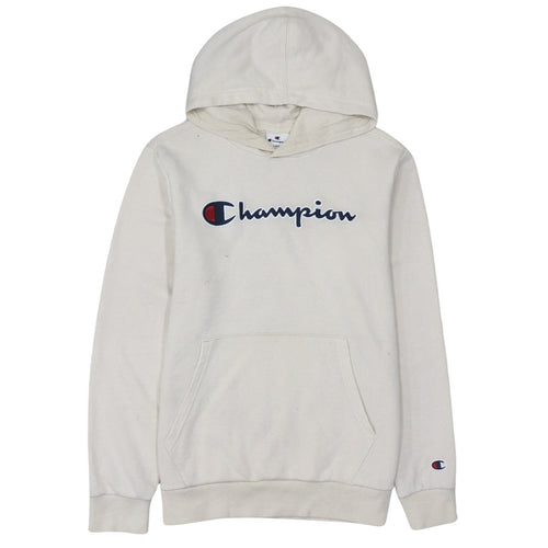 Champion Boys Beige Pullover Hoodie XL 13-14 Years Cotton Blend Logo
