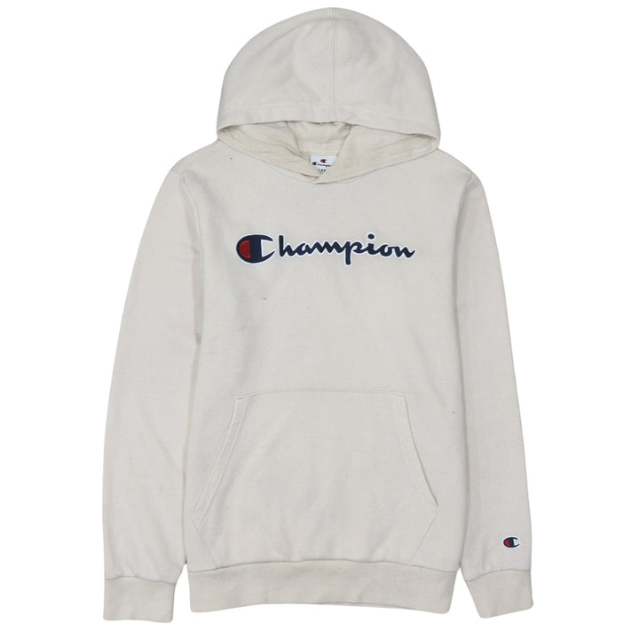 Champion Boys Beige Pullover Hoodie XL 13-14 Years Cotton Blend Logo