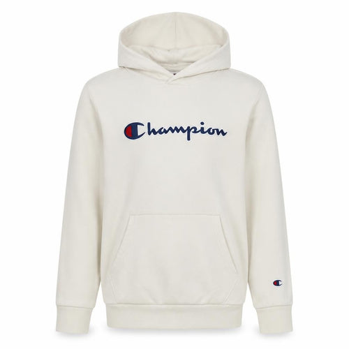Champion Boys Beige Pullover Hoodie XL 13-14 Years Cotton Blend Logo