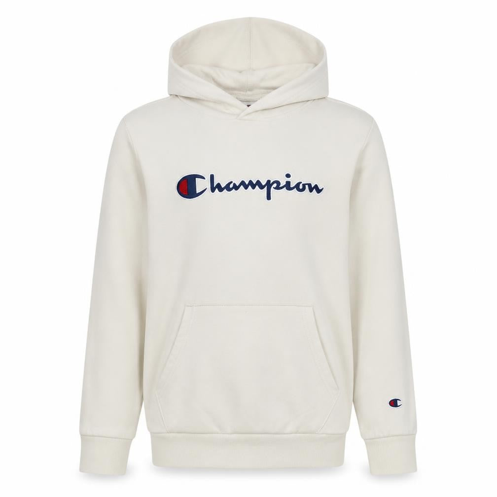 Champion Boys Beige Pullover Hoodie XL 13-14 Years Cotton Blend Logo