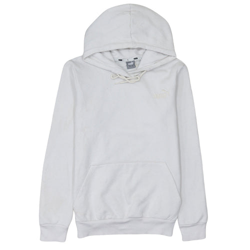 Puma Womens White Small Pullover Hoodie Sweatshirt Casual