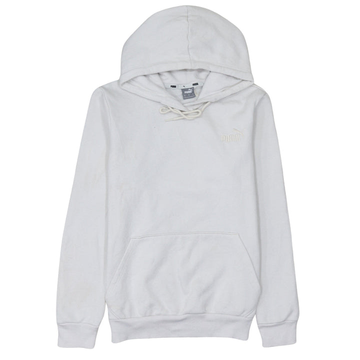 Puma Womens White Small Pullover Hoodie Sweatshirt Casual