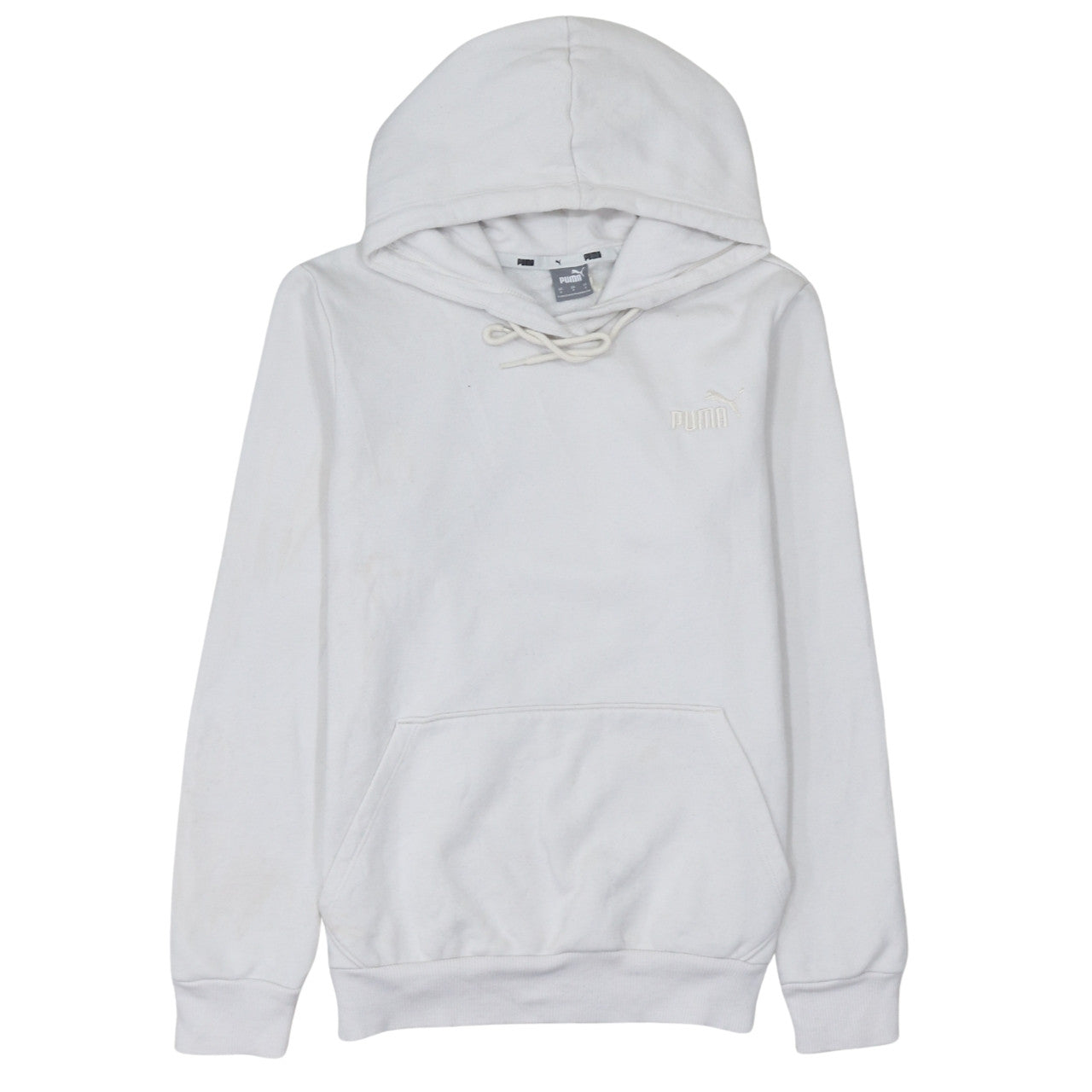 Puma Womens White Small Pullover Hoodie Sweatshirt Casual