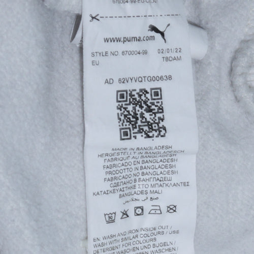 Puma Womens White Small Pullover Hoodie Sweatshirt Casual