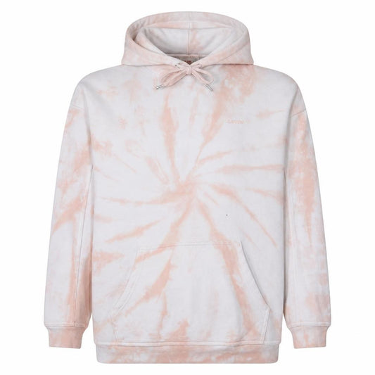 Front view of Levi's Men's Beige Tie Dye Pullover Hoodie, size S, Regular Fit