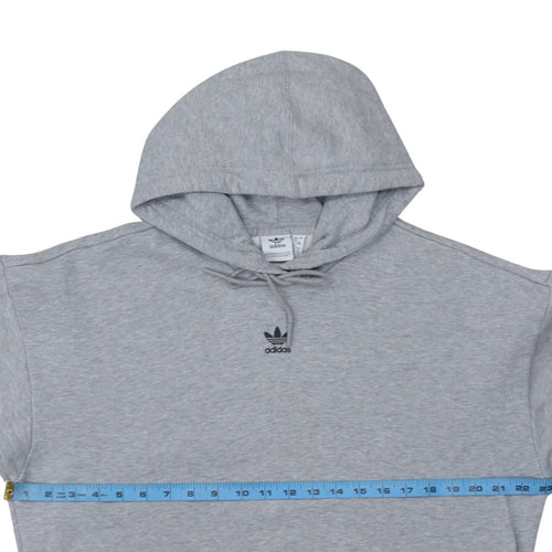 Adidas Womens Grey Size 12 Pullover Hoodie with Logo Sleeve Print