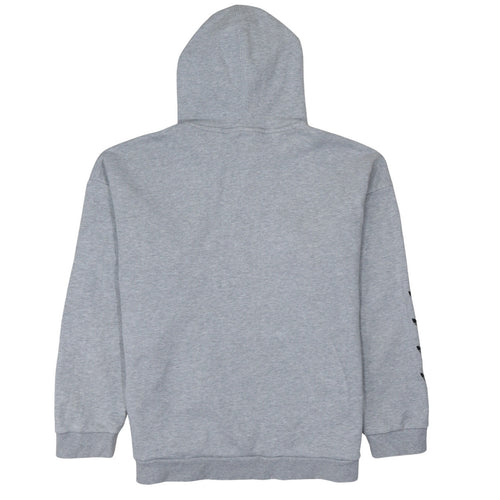 Adidas Womens Grey Size 12 Pullover Hoodie with Logo Sleeve Print