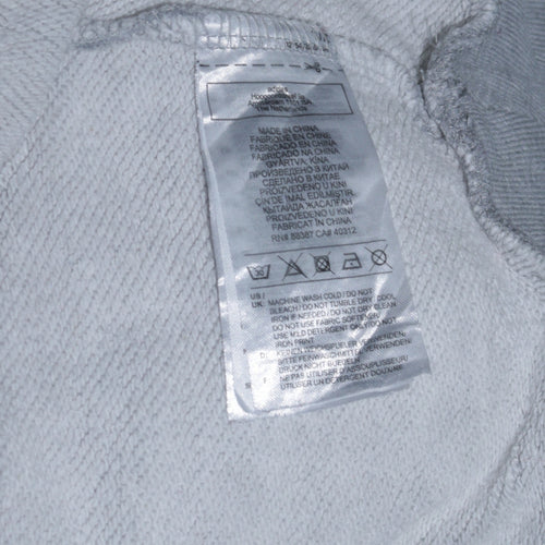 Adidas Womens Grey Size 12 Pullover Hoodie with Logo Sleeve Print