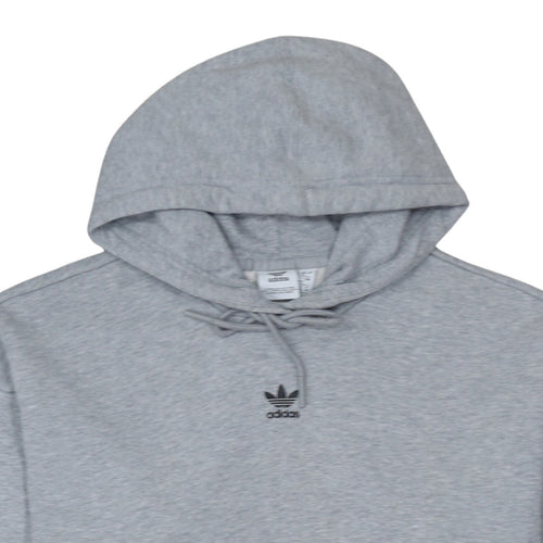 Adidas Womens Grey Size 12 Pullover Hoodie with Logo Sleeve Print
