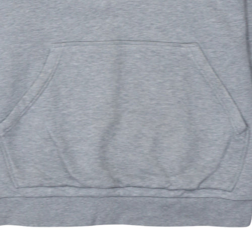 Adidas Womens Grey Size 12 Pullover Hoodie with Logo Sleeve Print