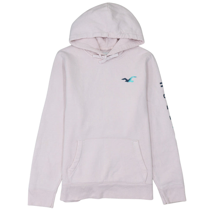 Hollister Womens Light Pink Hoodie L Pullover Logo Cotton Blend