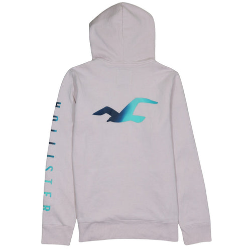 Hollister Womens Light Pink Hoodie L Pullover Logo Cotton Blend