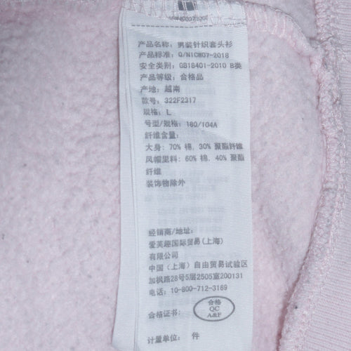 Hollister Womens Light Pink Hoodie L Pullover Logo Cotton Blend