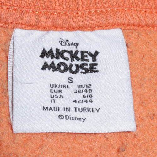 Disney Women’s Orange Mickey Mouse Pullover Sweatshirt Size S 10/12