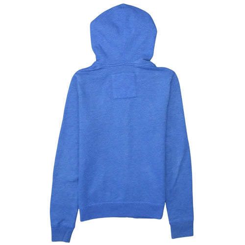 Hollister Women Blue Full Zip Hoodie L Fleece Lined Casual Sweatshirt