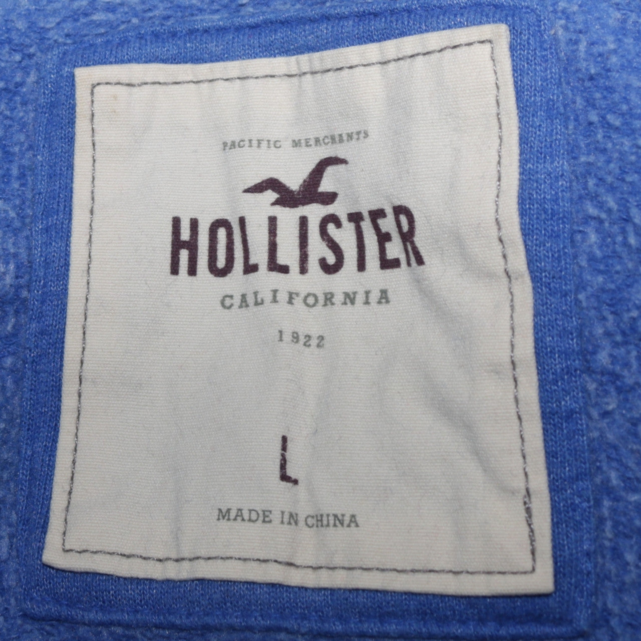 Hollister Women Blue Full Zip Hoodie L Fleece Lined Casual Sweatshirt
