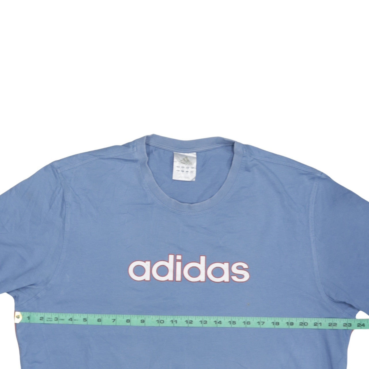 adidas Men's Blue Logo Short Sleeve Cotton T-Shirt Size L