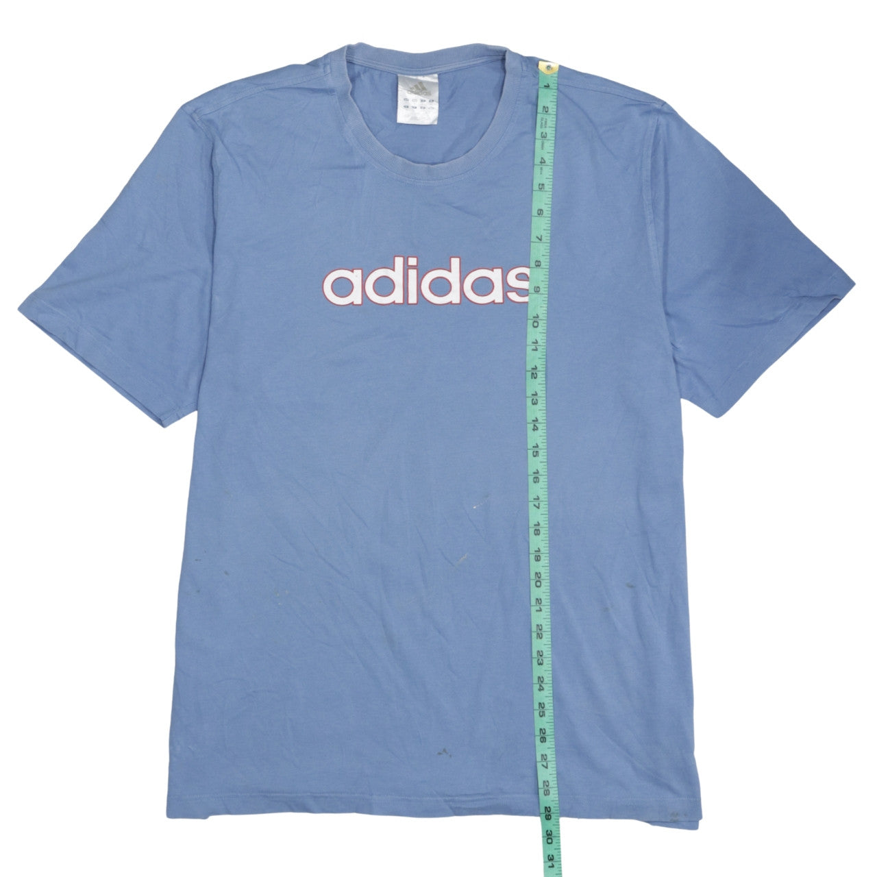 adidas Men's Blue Logo Short Sleeve Cotton T-Shirt Size L