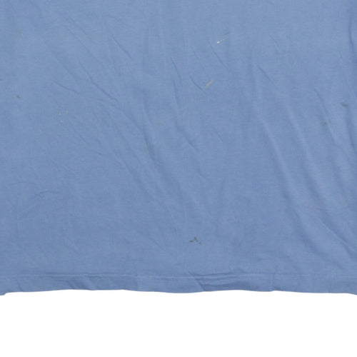 adidas Men's Blue Logo Short Sleeve Cotton T-Shirt Size L