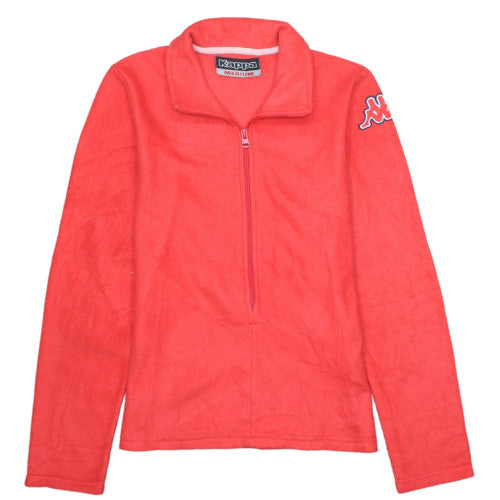 Kappa Womens Red Fleece 1/2 Zip Sweatshirt Medium Polyester