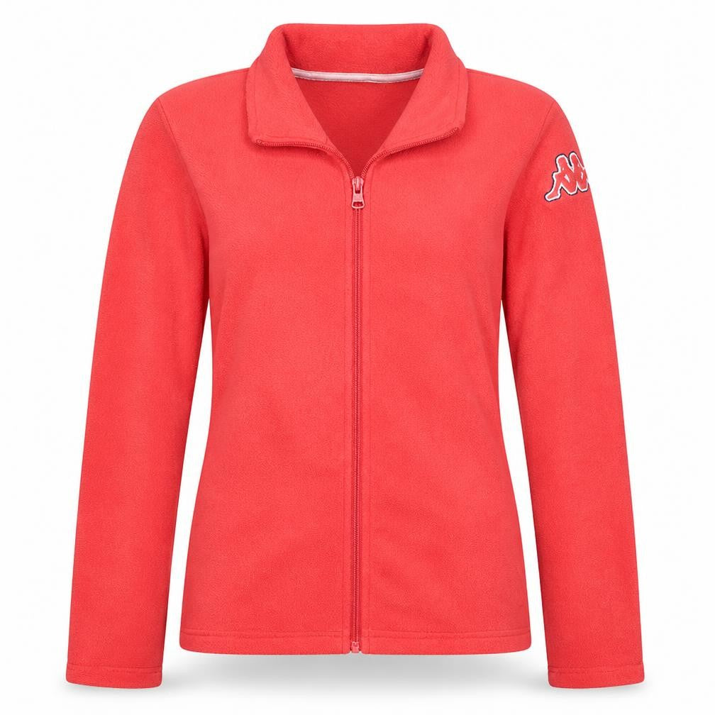 Front view of Kappa women’s red fleece 1/2 zip sweatshirt medium polyester