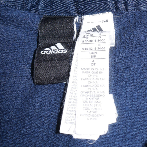 Adidas Women Navy Blue Full Zip Hoodie Size S with Hood and Pockets