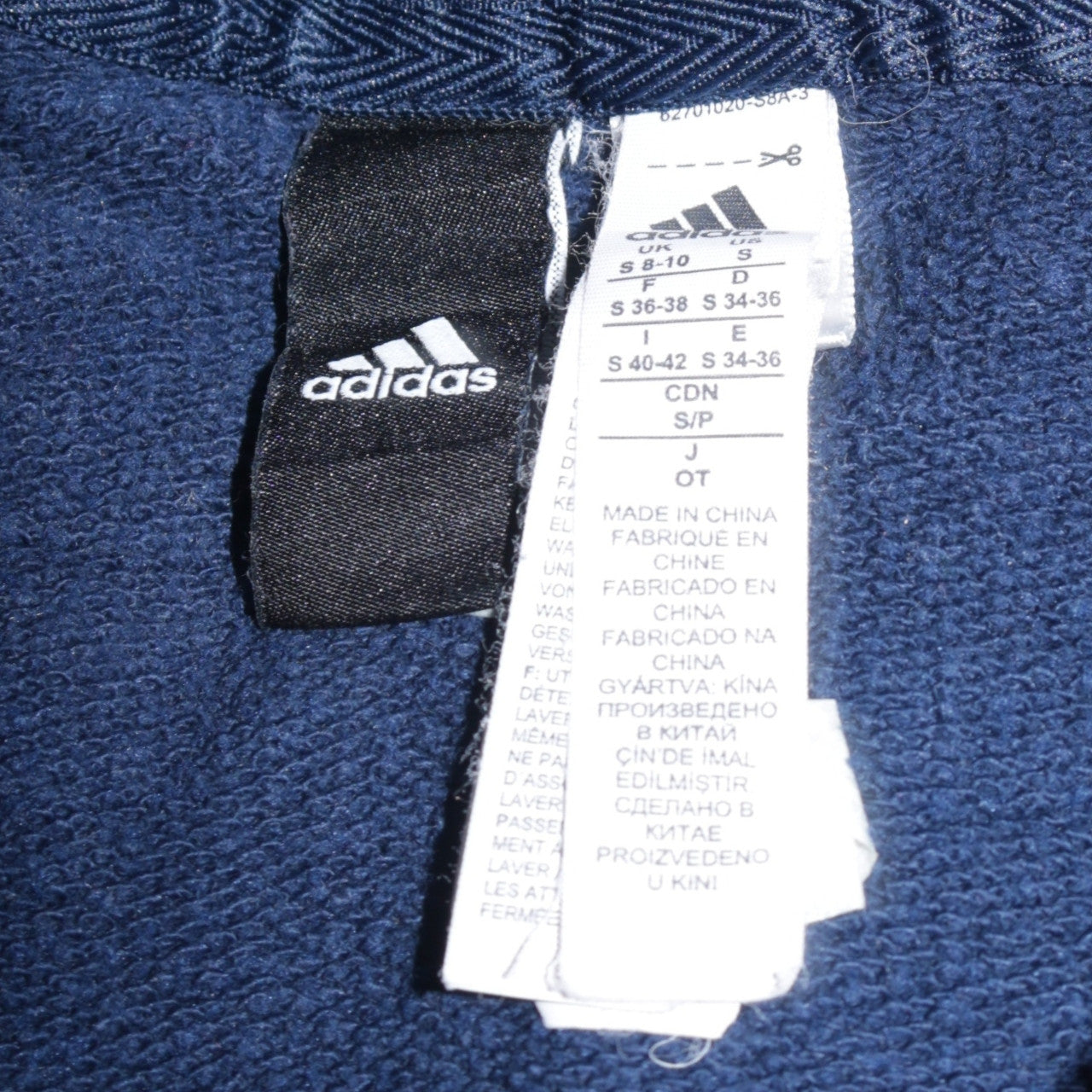 Adidas Women Navy Blue Full Zip Hoodie Size S with Hood and Pockets