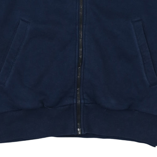 Adidas Women Navy Blue Full Zip Hoodie Size S with Hood and Pockets