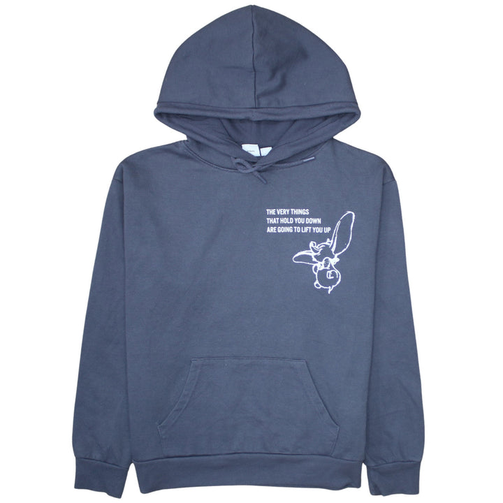 Disney Primark Cares Womens Blue Dumbo Hooded Pullover Hoodie Size 10/12