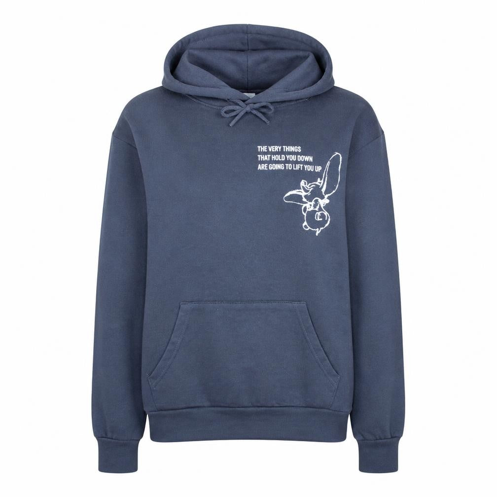 Disney Primark Cares Womens Blue Dumbo Hooded Pullover Hoodie Size 10/12