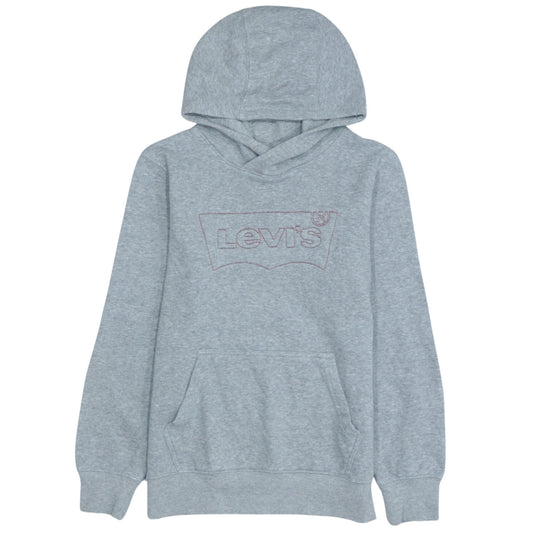 Levi's Boys Grey Pullover Hoodie Size 12A 152cm Cotton Blend Logo Sweatshirt