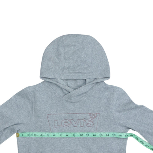 Levi's Boys Grey Pullover Hoodie Size 12A 152cm Cotton Blend Logo Sweatshirt