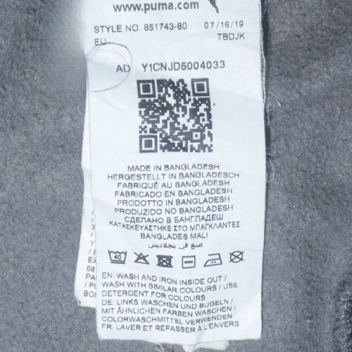 Puma Men's Grey Pullover Hoodie S Regular Fit Logo Sportswear
