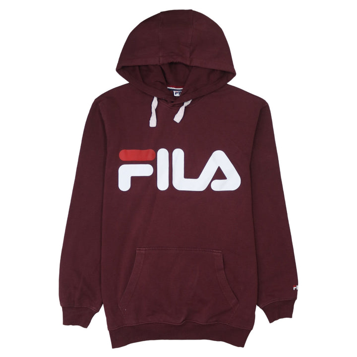 Fila Men's Red Pullover Hoodie Size S Logo Graphic Sportswear