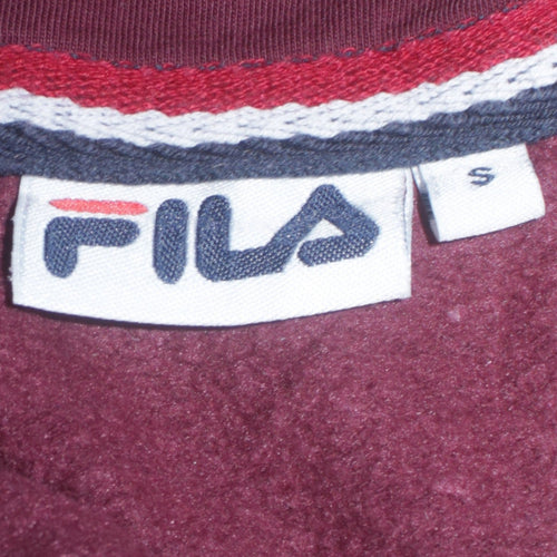 Fila Men's Red Pullover Hoodie Size S Logo Graphic Sportswear