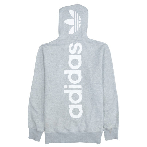 Adidas Mens Grey Full Zip Hoodie Small Cotton Blend Sportswear
