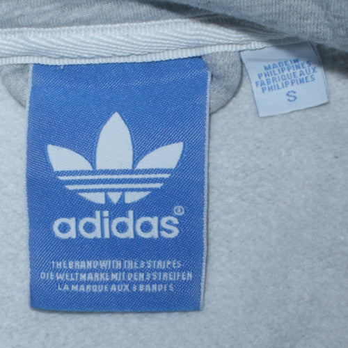 Adidas Mens Grey Full Zip Hoodie Small Cotton Blend Sportswear