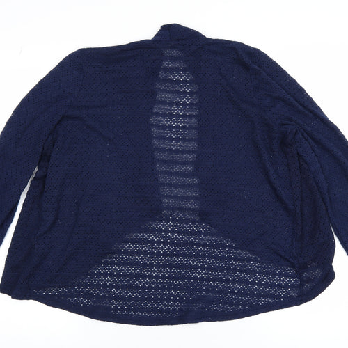 Oasis Women Navy Blue Open Knit Cardigan Small Long Sleeve