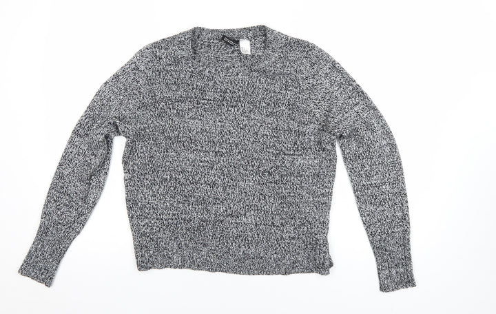 H&M Divided Women's Grey Knit Crew Neck Jumper Size 8