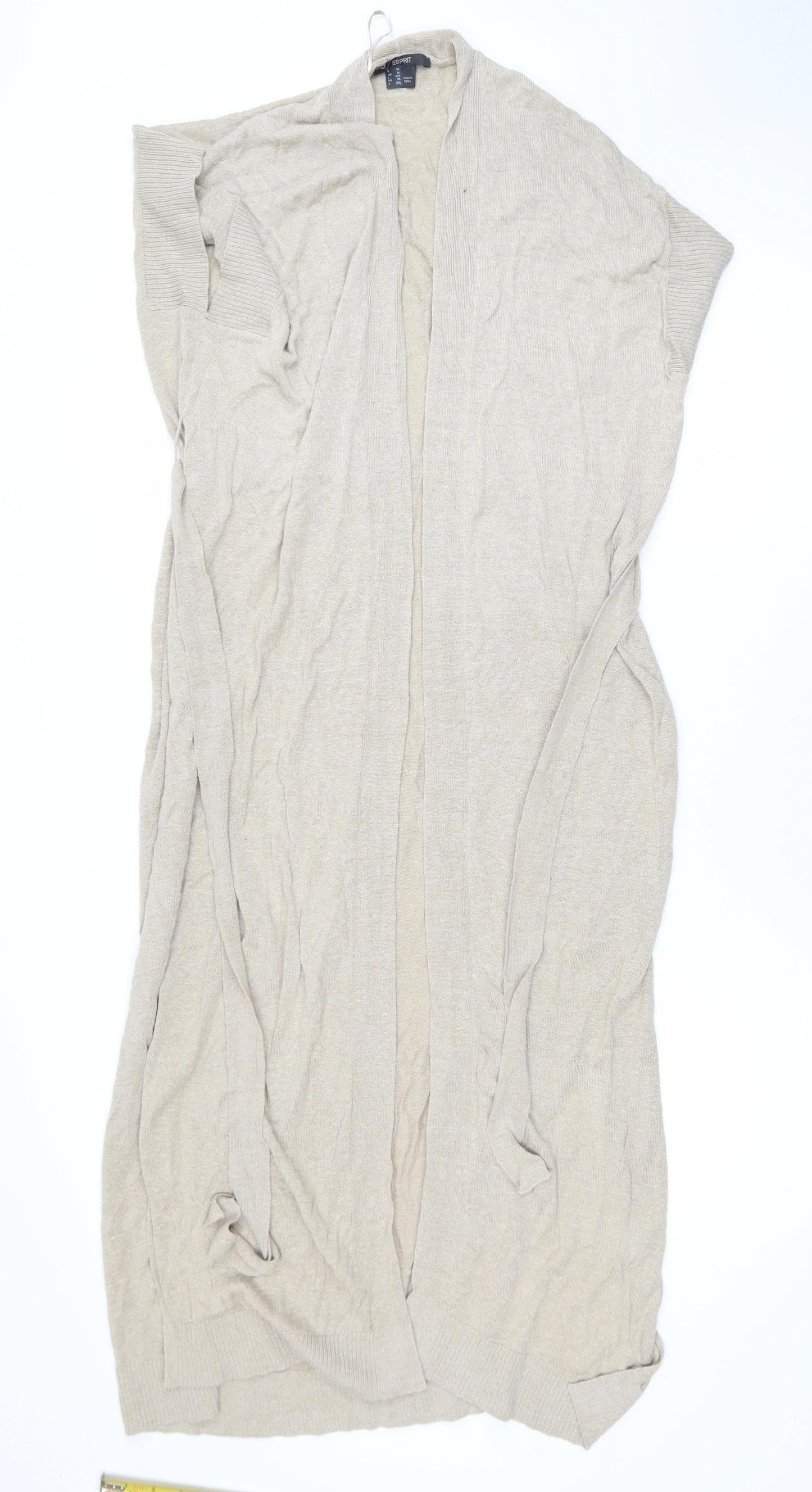 Esprit Women's Beige 2XL Lightweight Belted Knit Cardigan