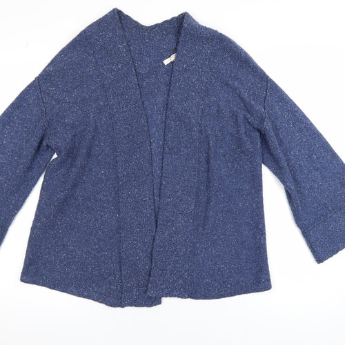White Stuff Women Blue Cotton Wool Open Cardigan UK 10