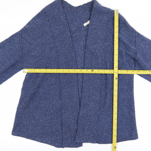 White Stuff Women Blue Cotton Wool Open Cardigan UK 10