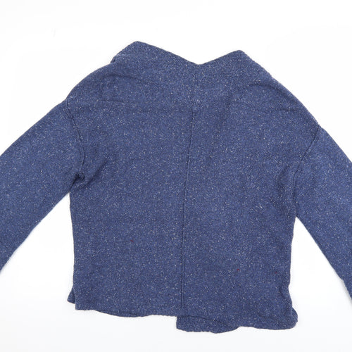 White Stuff Women Blue Cotton Wool Open Cardigan UK 10