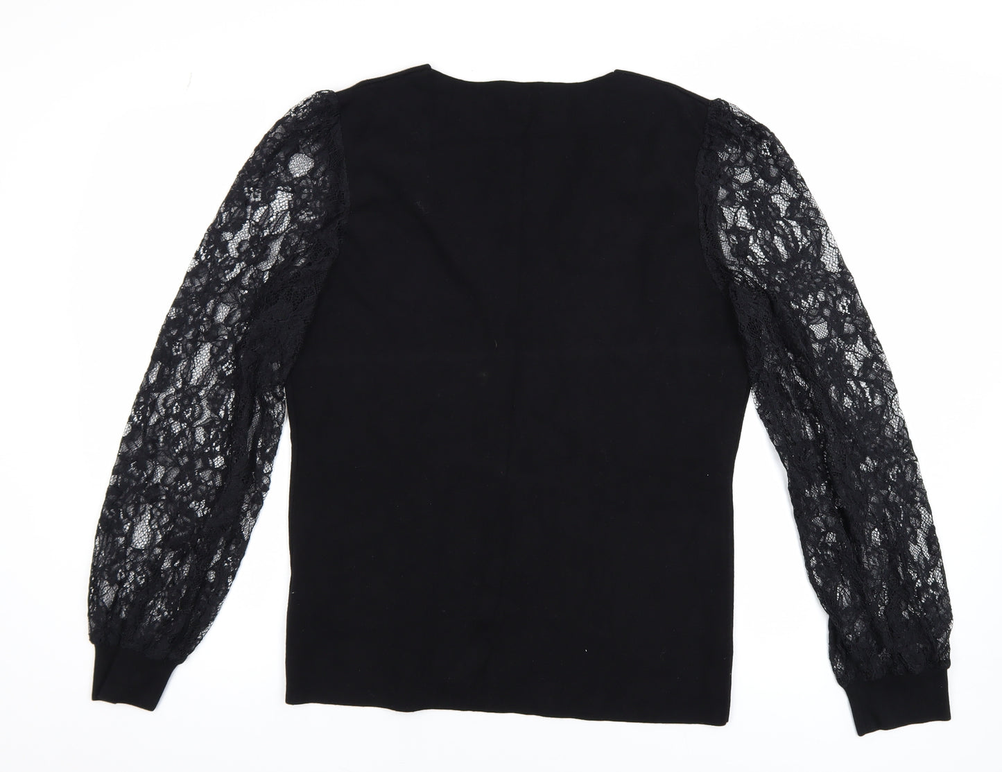 Pour Moi Women's Black Lace Sleeve V-Neck Jumper Size 18
