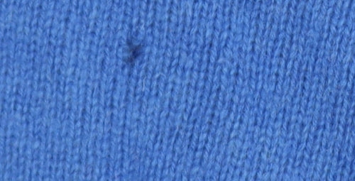 WoolOvers Men’s Blue V-Neck Lambswool Jumper L