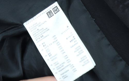Uniqlo Women's Black XS Trench Coat Belted Cotton Blend Classic